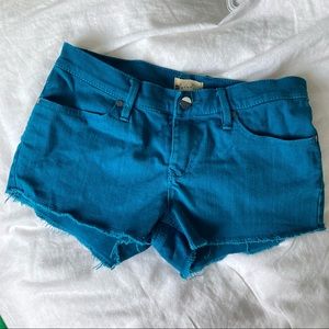 Roxy Teal Jean Short Shorts